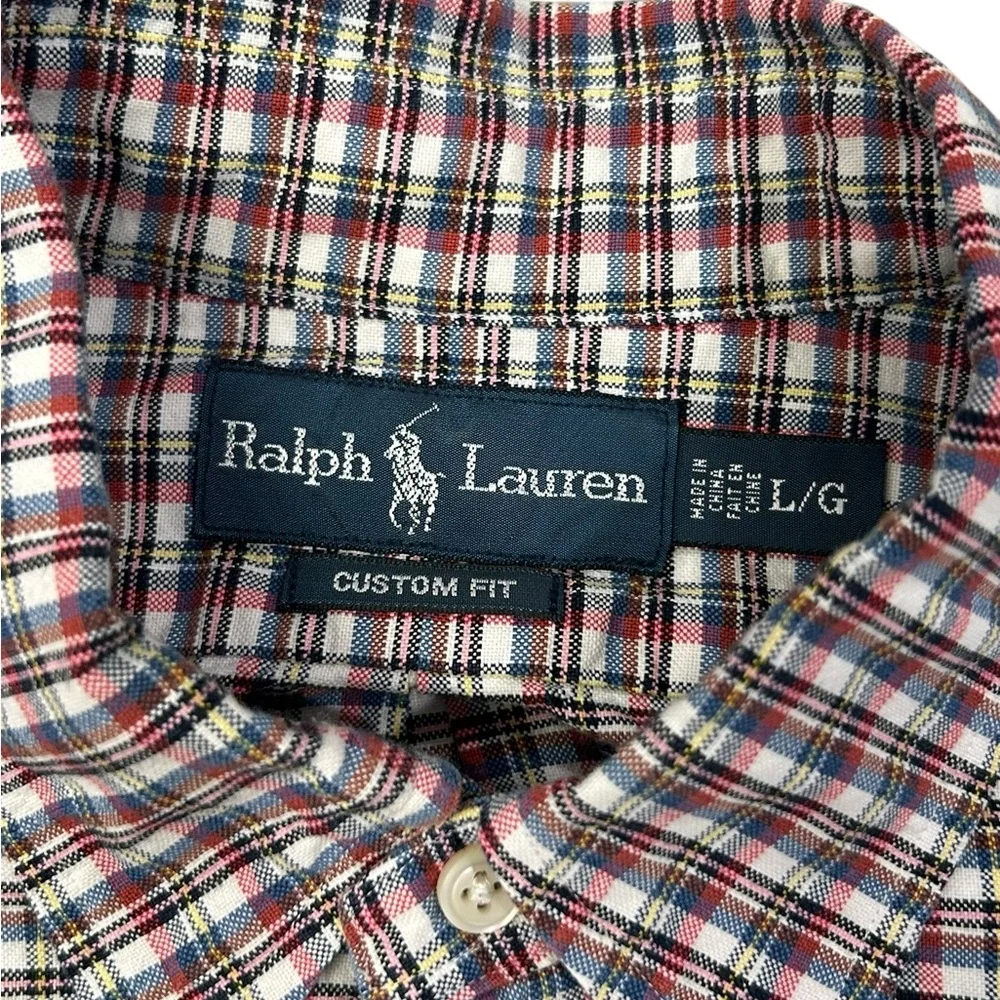 Polo Ralph Lauren‎ Men's Multicolor Plaid Shirt Custom Fit Large Long Sleeve